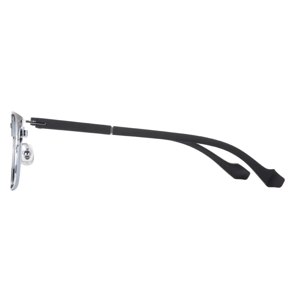 Rectangle Black Silver Eyeglasses