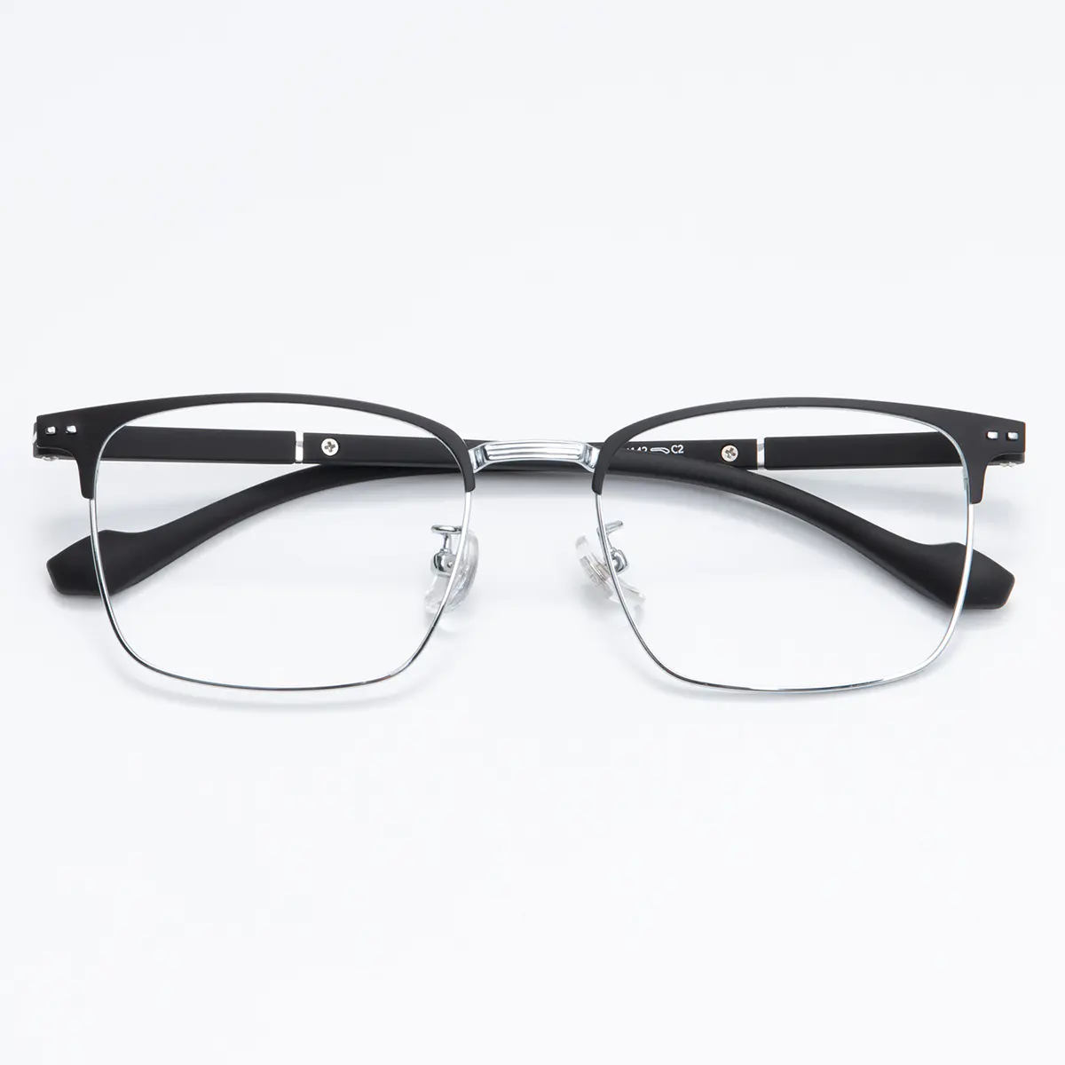 Rectangle Black Silver Eyeglasses
