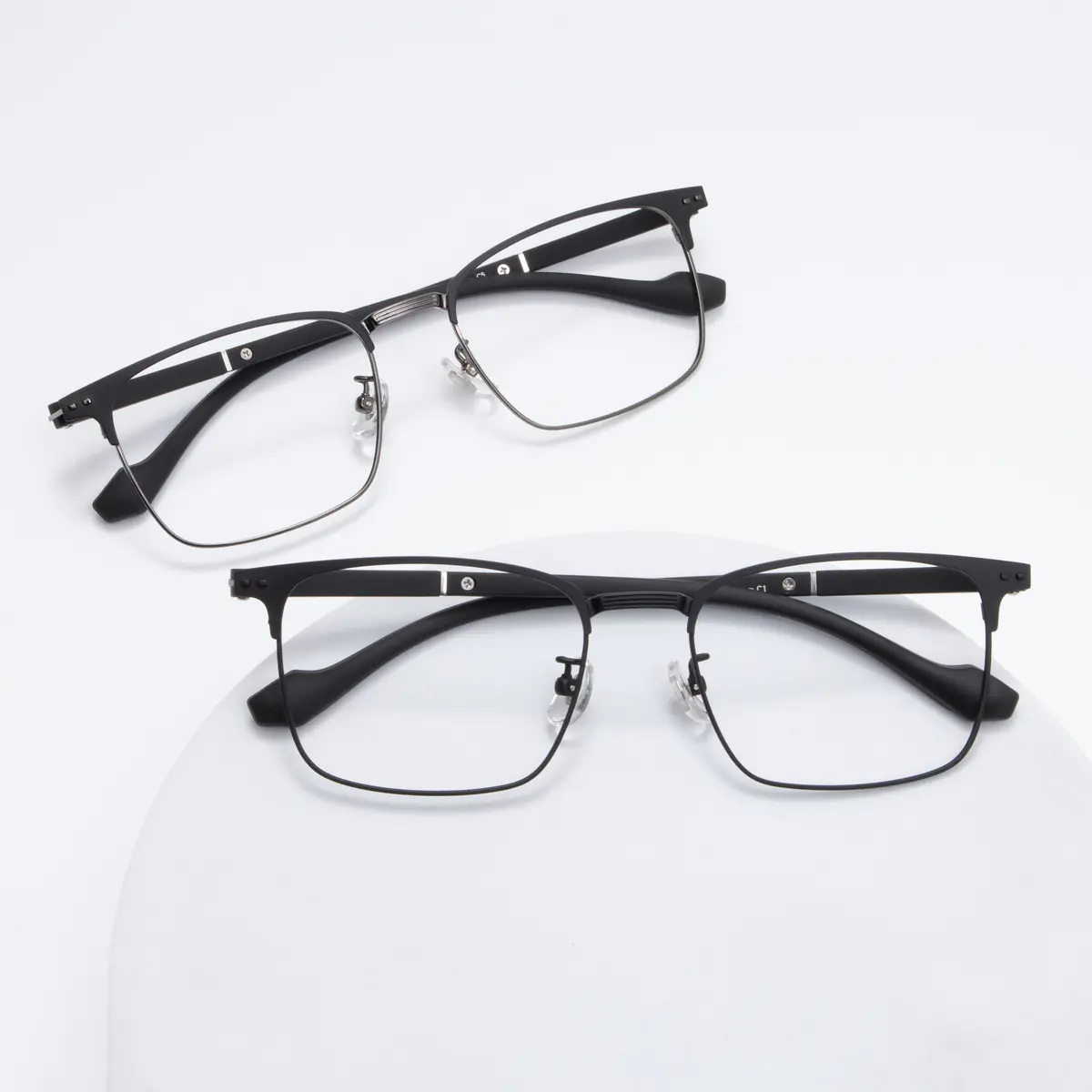 Rectangle Black Silver Eyeglasses