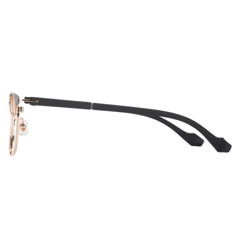 Rectangle Black Gold Eyeglasses