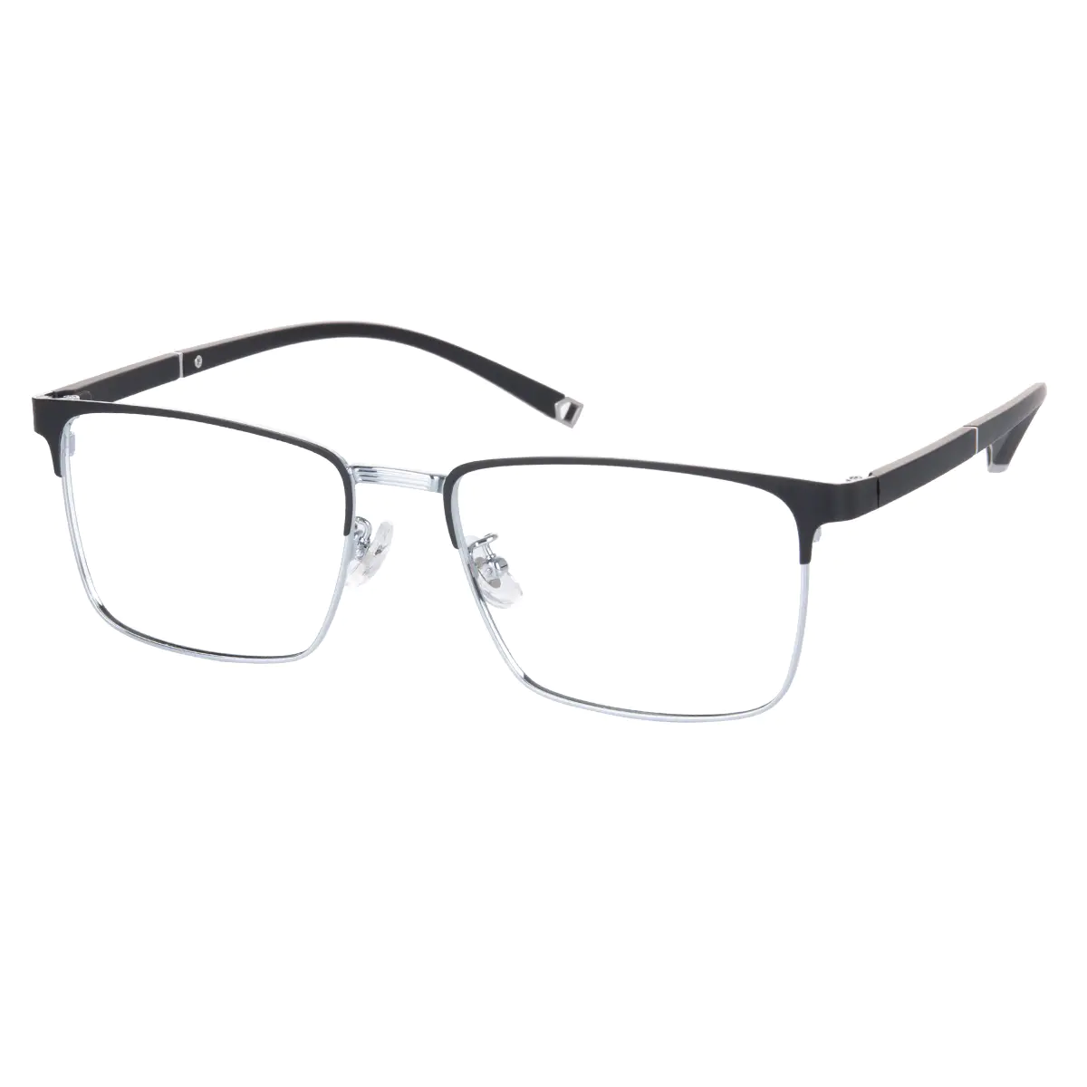 Rectangle Black Silver Eyeglasses