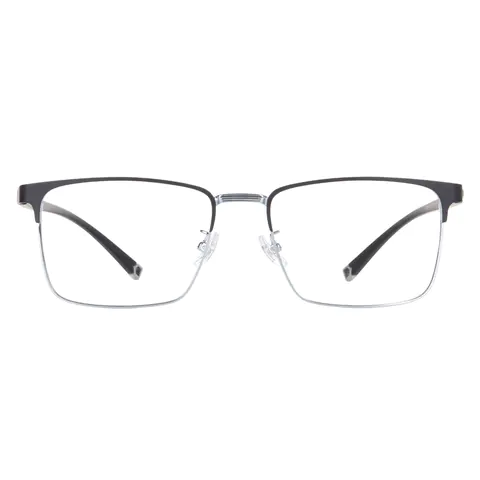 Rectangle Black Silver Eyeglasses