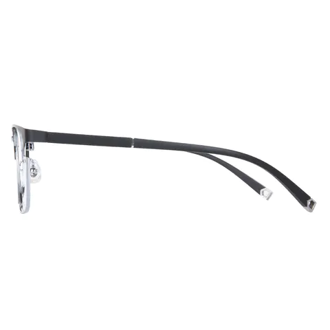 Rectangle Black Silver Eyeglasses