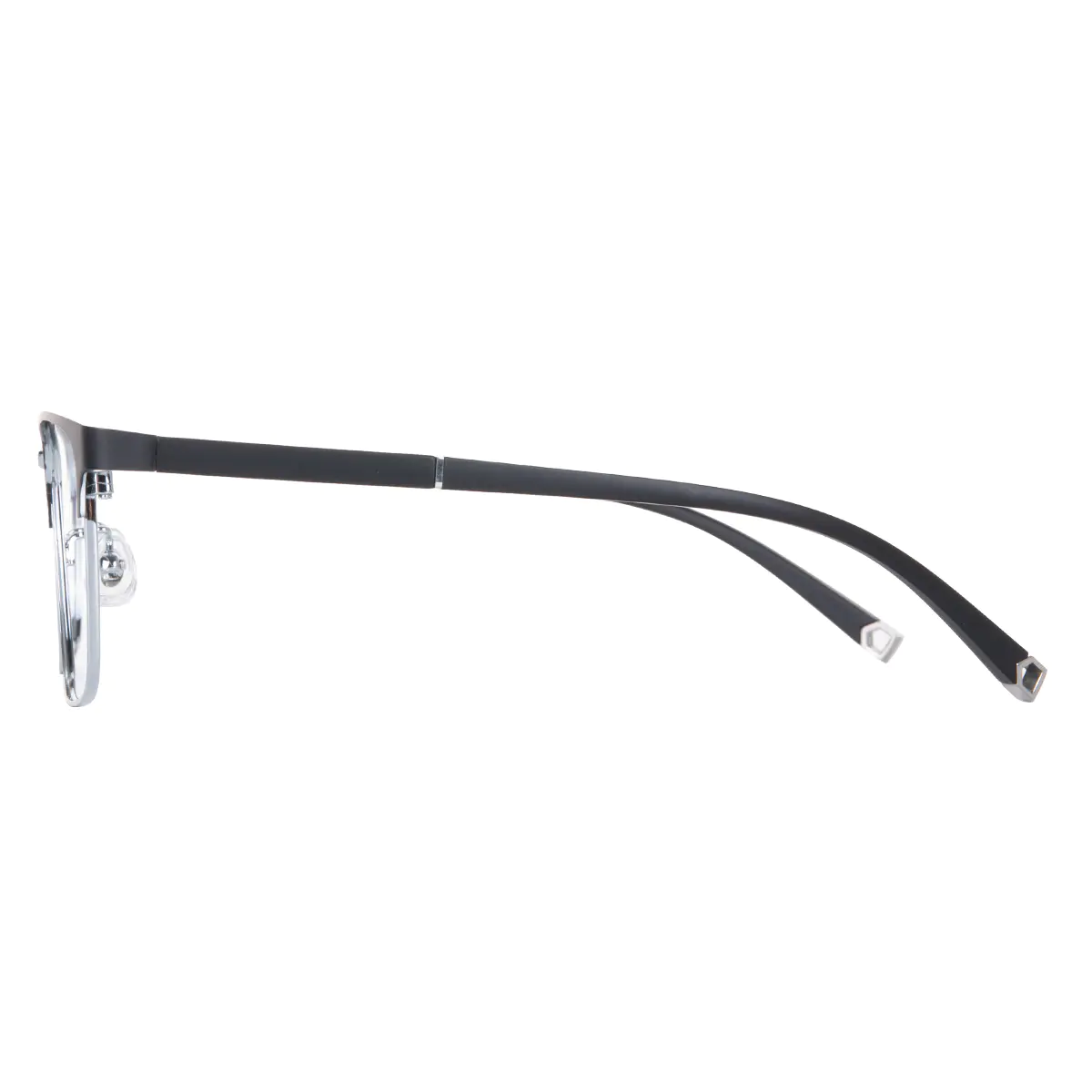 Rectangle Black Silver Eyeglasses
