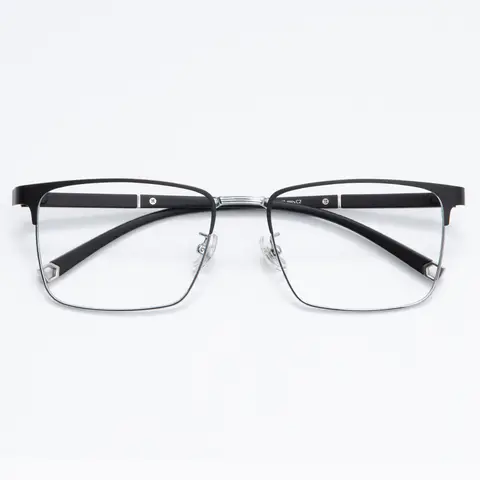 Rectangle Black Silver Eyeglasses