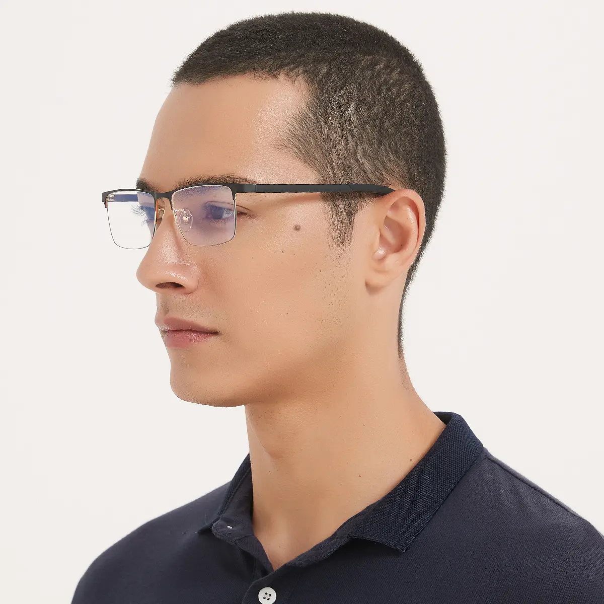 Rectangle Black/Blue Eyeglasses