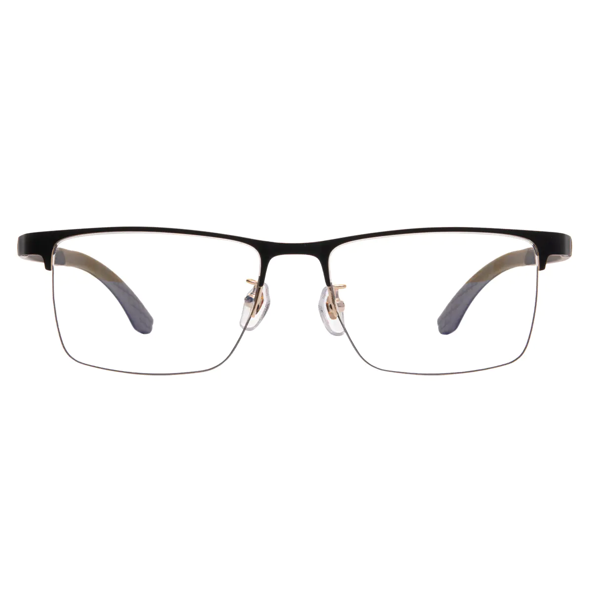 Rectangle Black Gold Eyeglasses