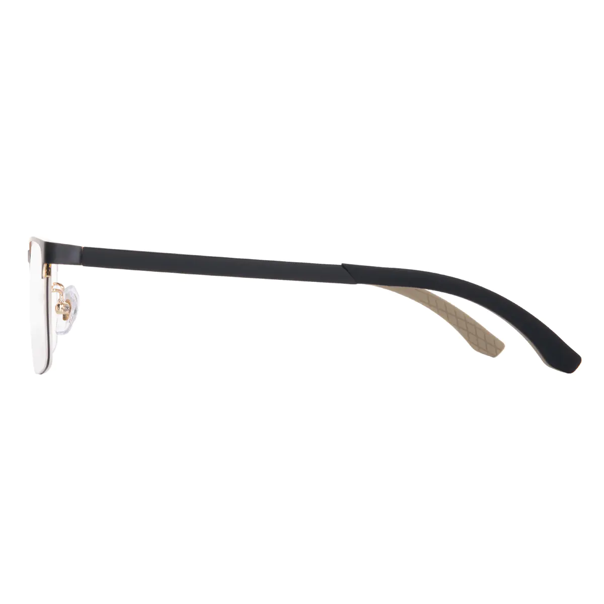 Rectangle Black Gold Eyeglasses