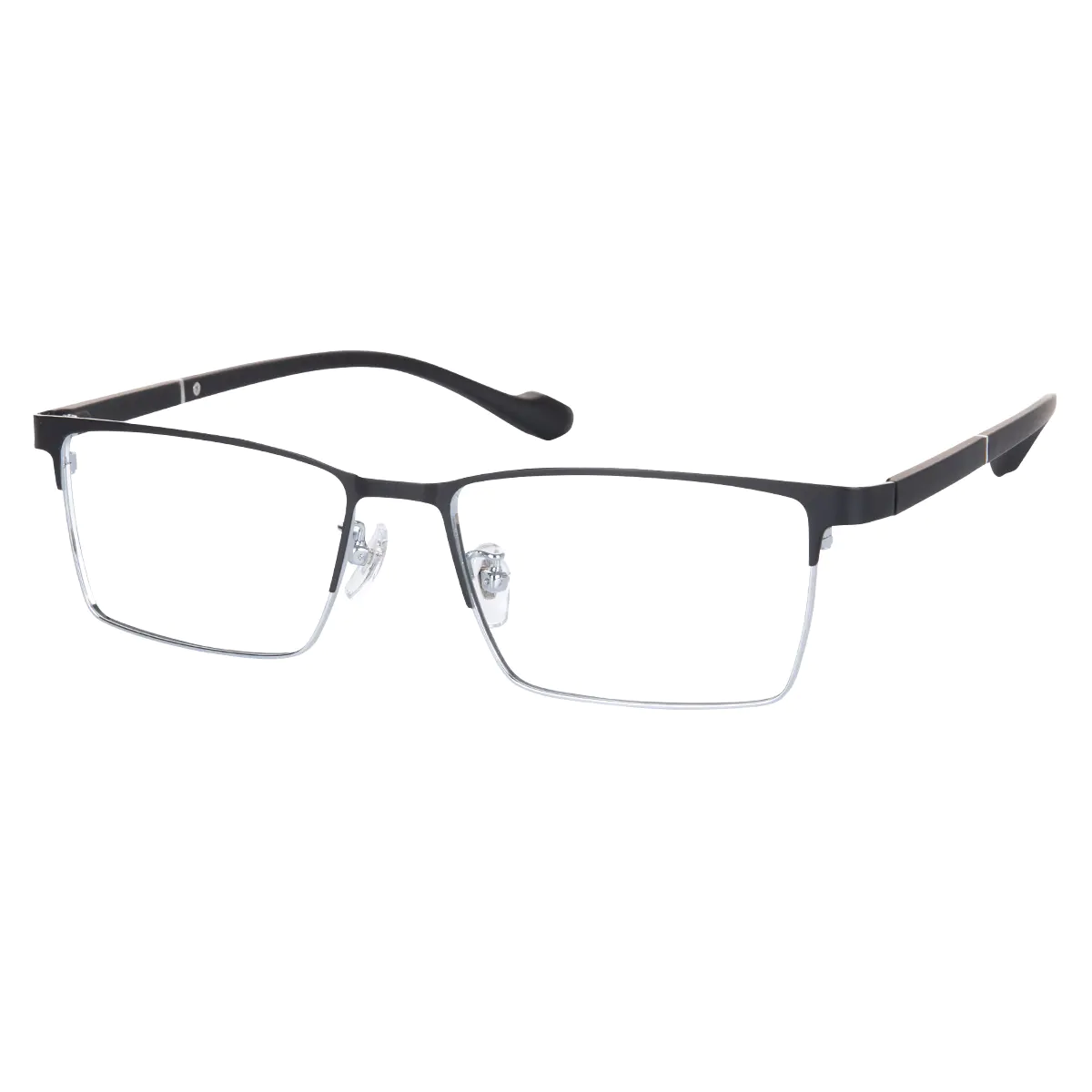 Rectangle Black Silver Eyeglasses