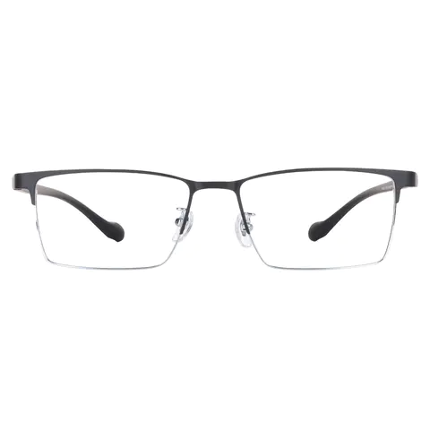Rectangle Black Silver Eyeglasses