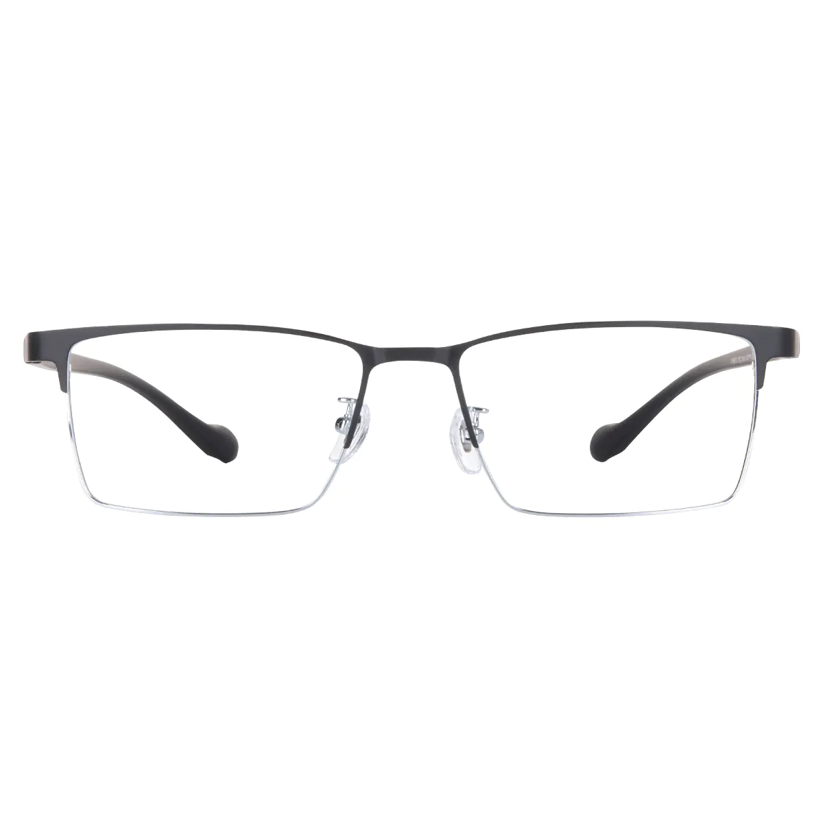 Rectangle Black Silver Eyeglasses