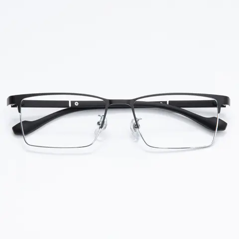 Rectangle Black Silver Eyeglasses