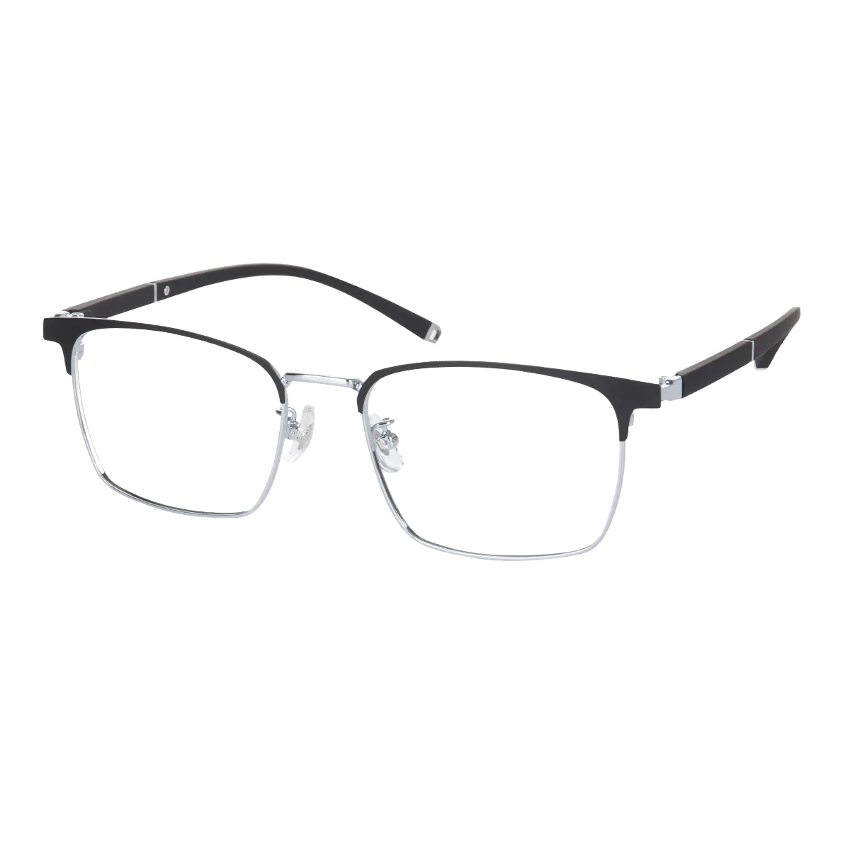 Rectangle Black Silver Eyeglasses