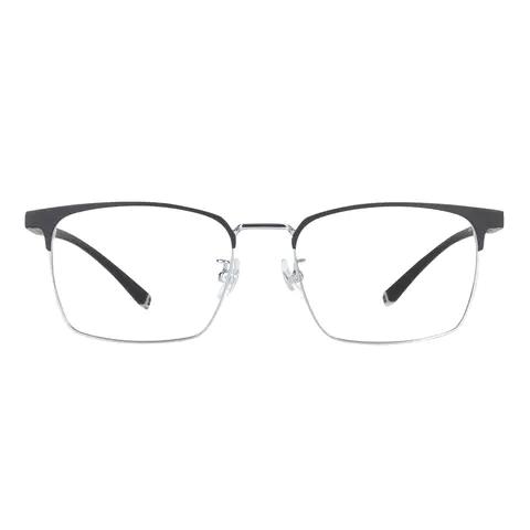 Rectangle Black Silver Eyeglasses