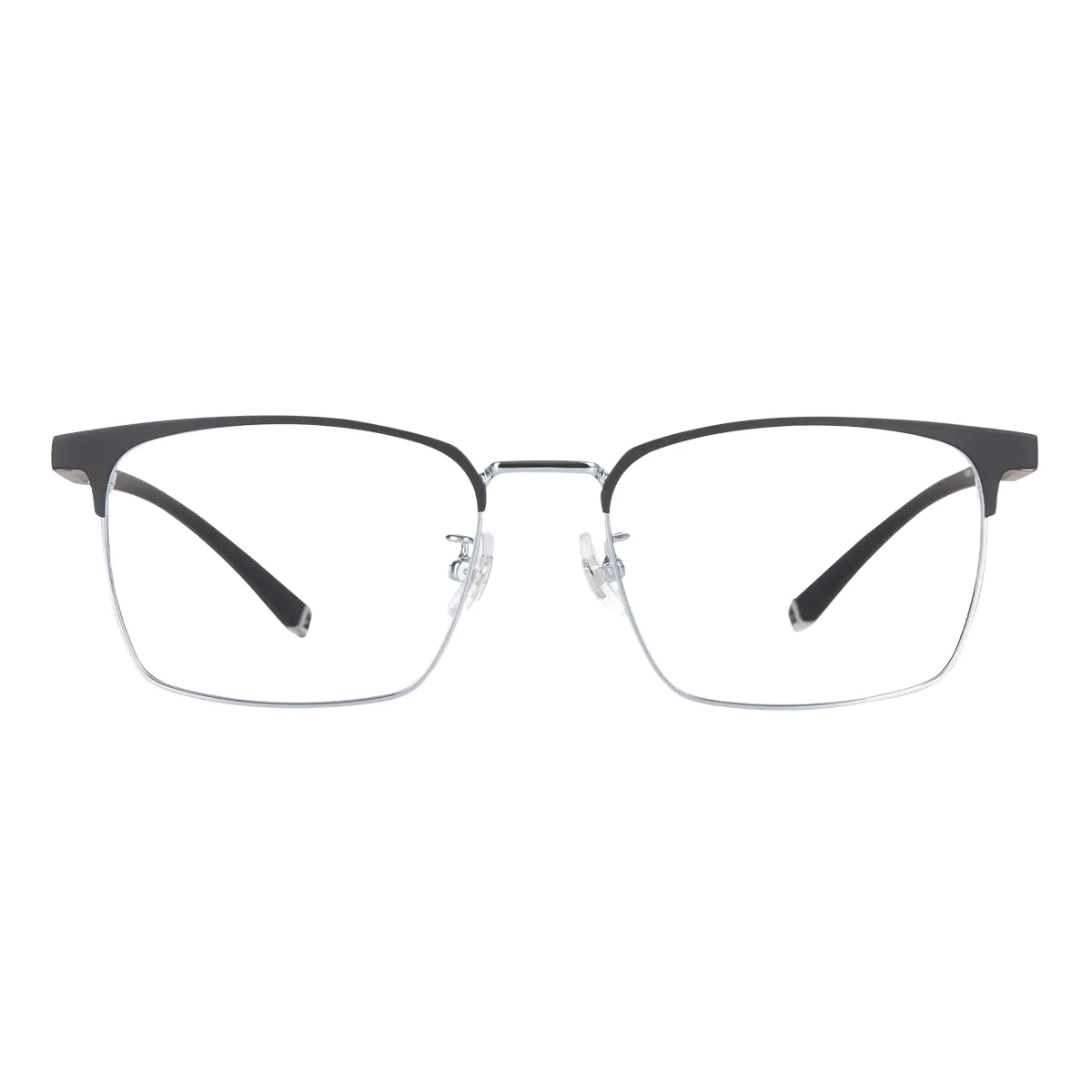 Rectangle Black Silver Eyeglasses