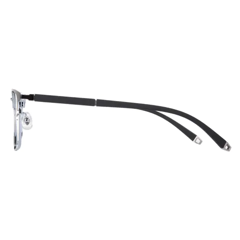 Rectangle Black Silver Eyeglasses