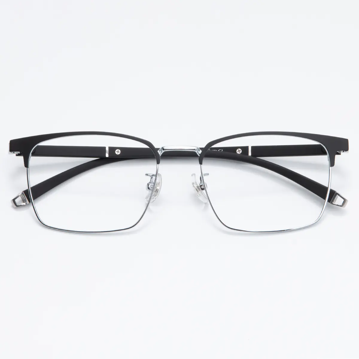 Rectangle Black Silver Eyeglasses