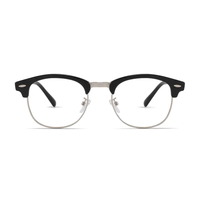Browline Black/Silver Glasses