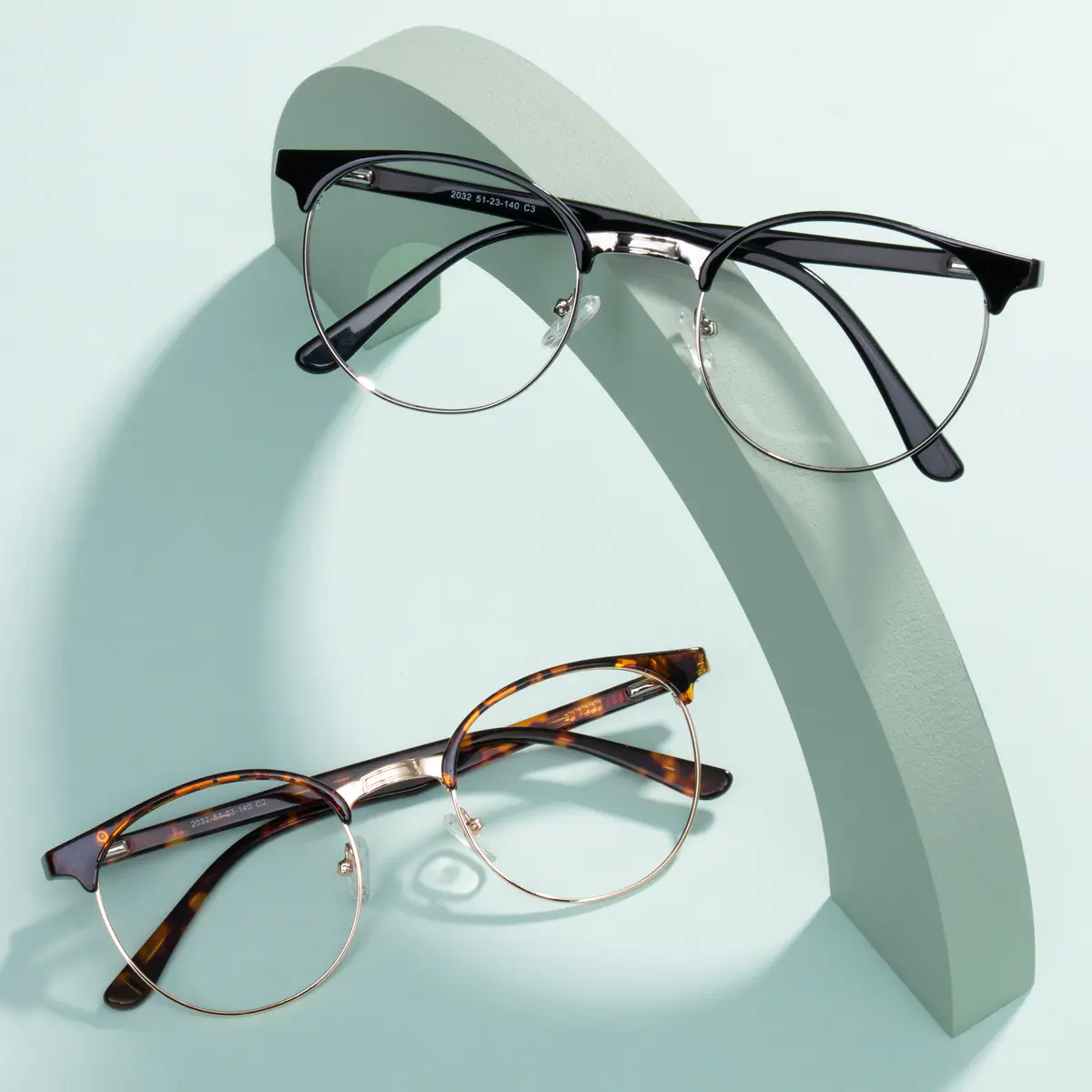 Browline Tortoiseshell Gold Eyeglasses