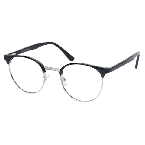 Browline Black Silver Eyeglasses