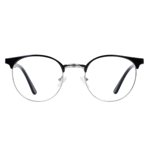 Browline Black Silver Eyeglasses