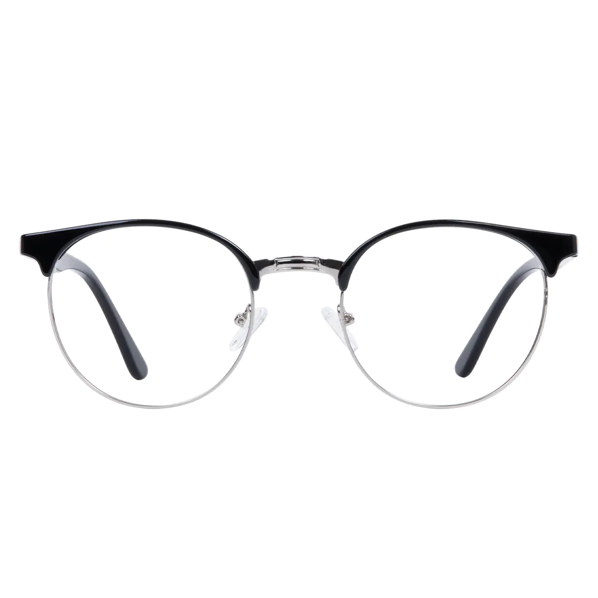 Browline Black Silver Eyeglasses
