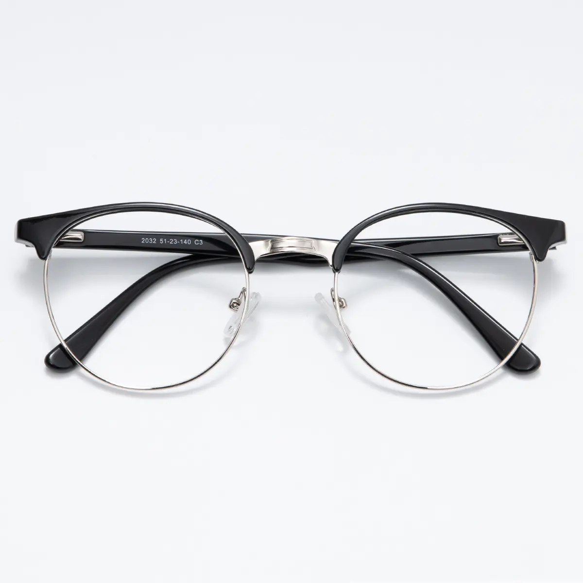 Browline Black Silver Eyeglasses