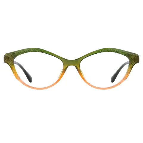 Cat-eye Green/Orange Eyeglasses
