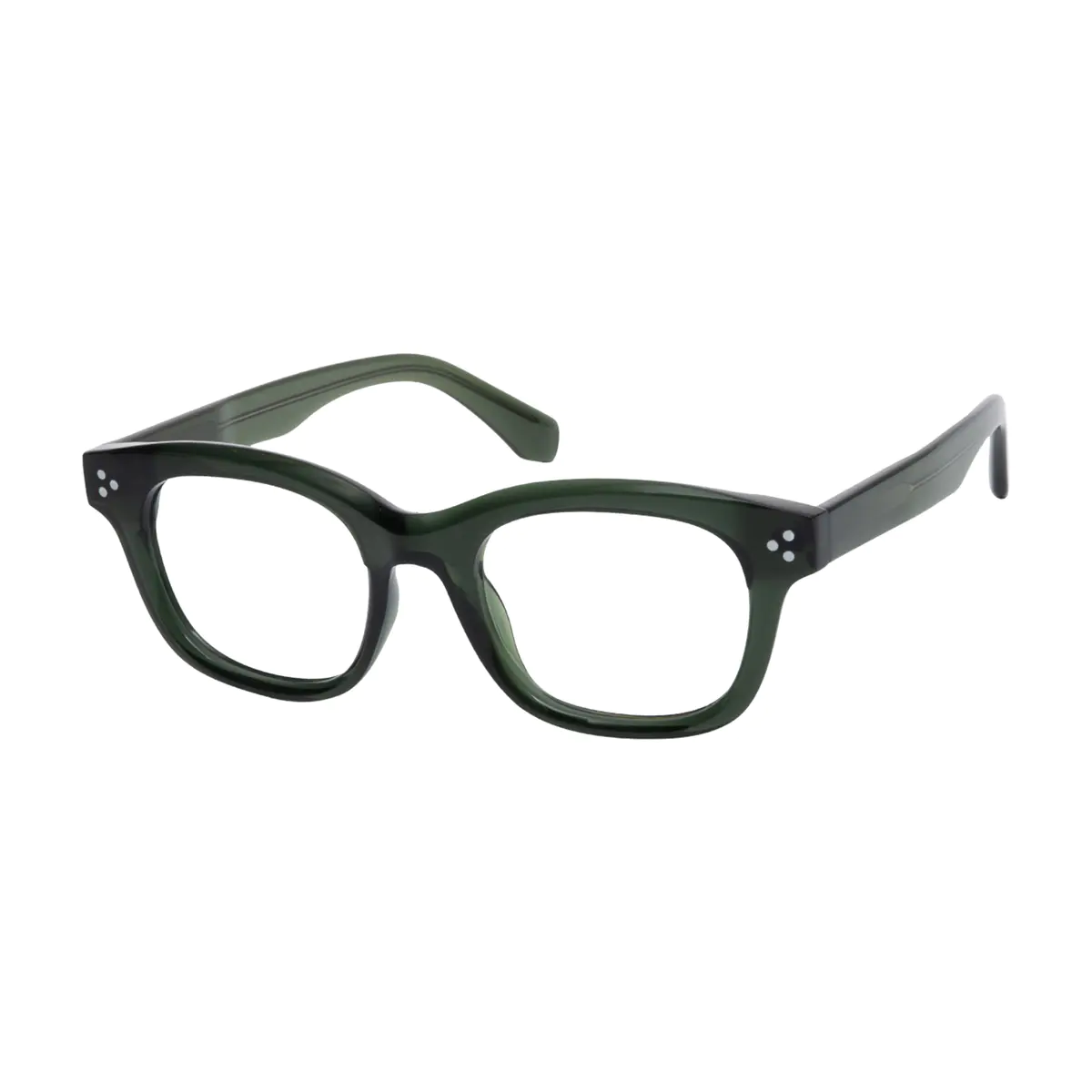 Rectangle Dark Green Eyeglasses