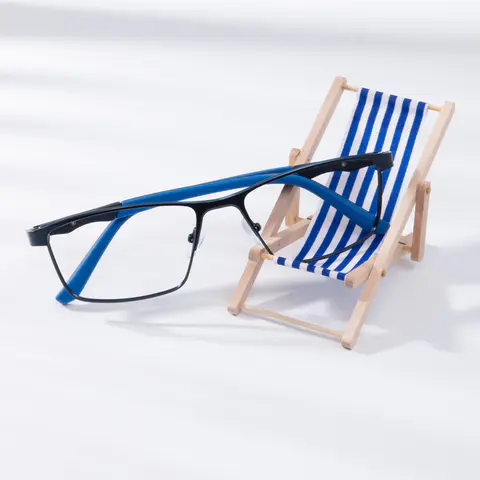Rectangle Black/Blue Eyeglasses