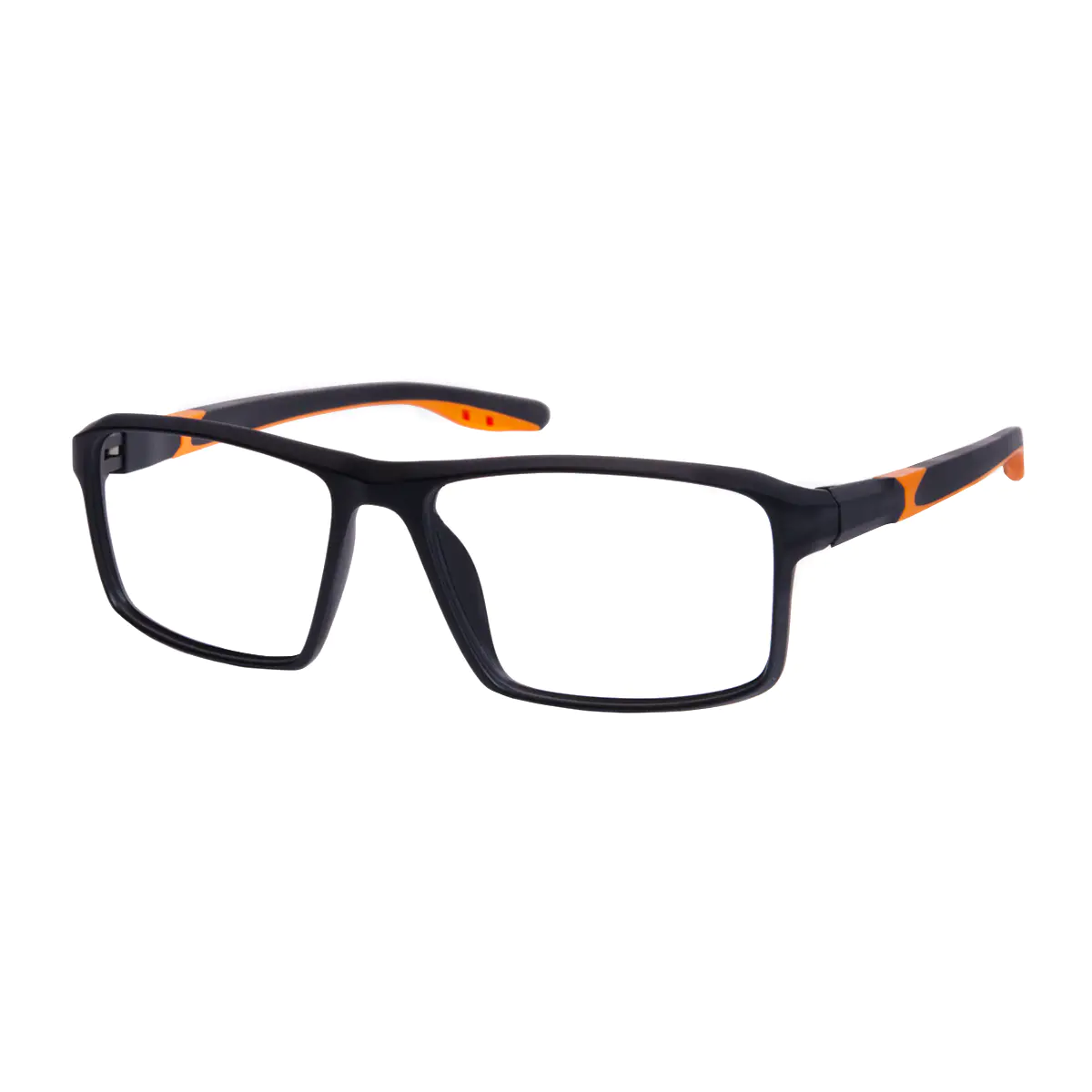 Rectangle Black/Orange Eyeglasses