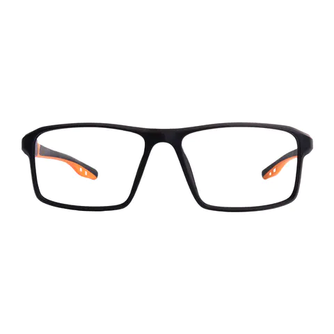 Rectangle Black/Orange Eyeglasses