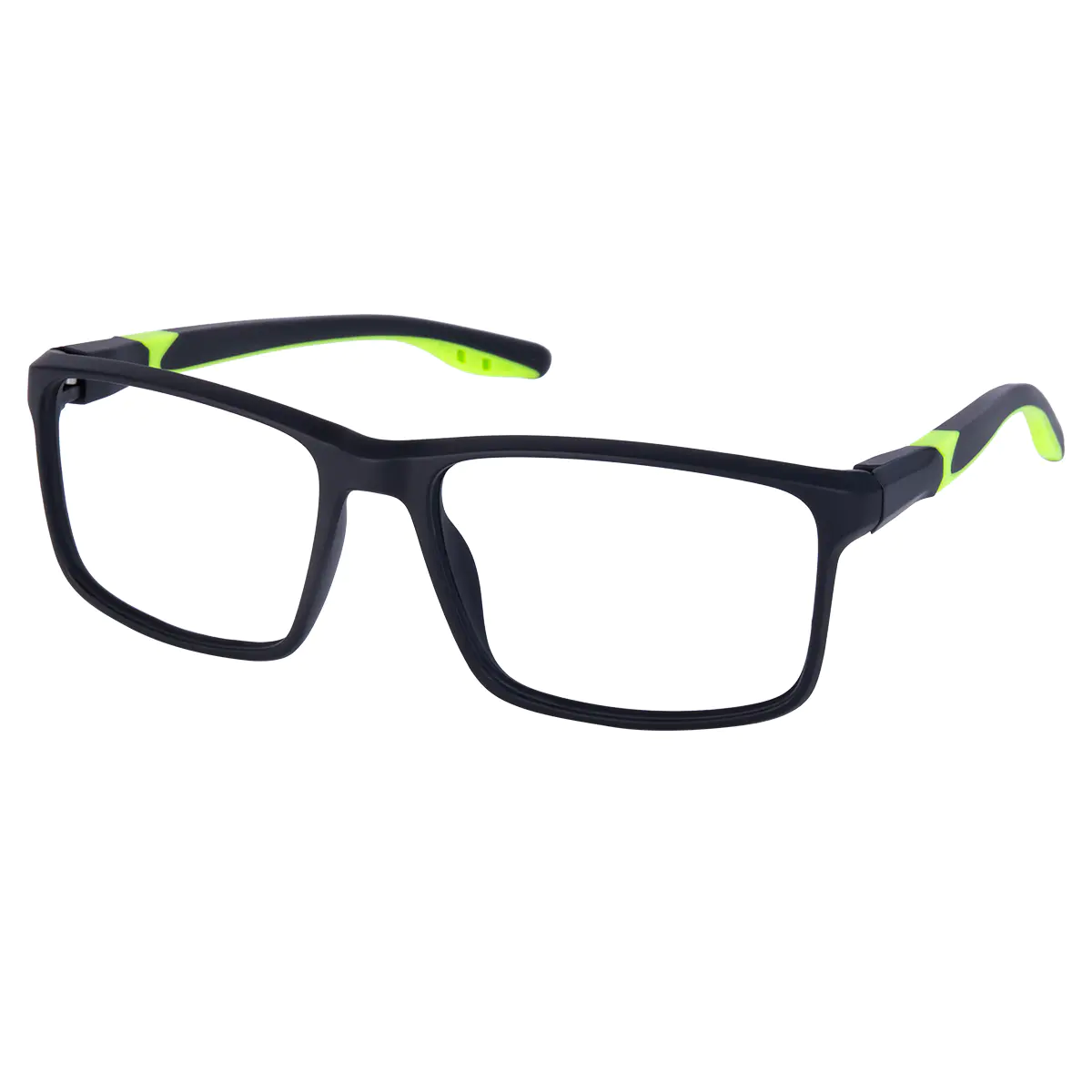 Rectangle Black/Green Eyeglasses