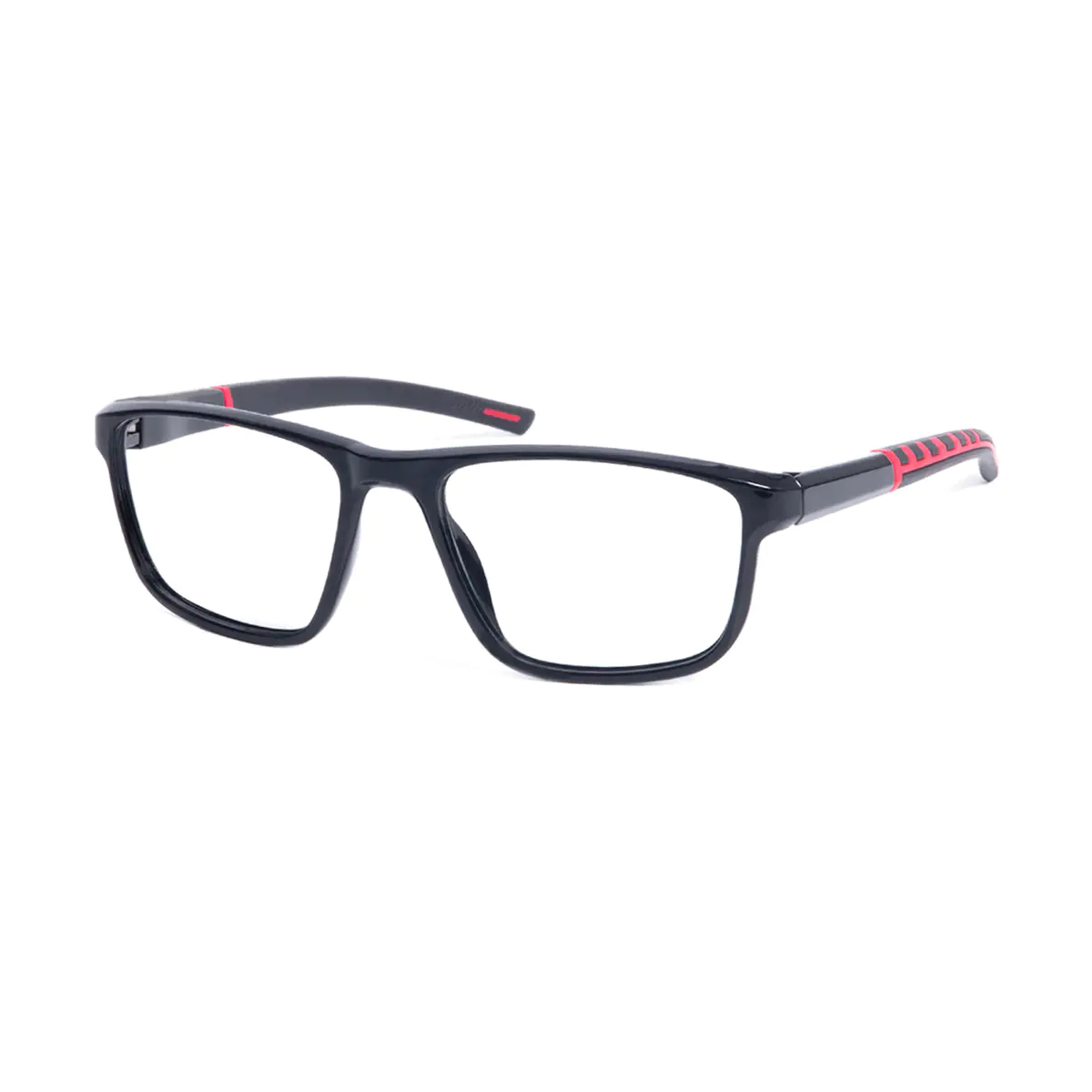 Rectangle Black/Red Eyeglasses