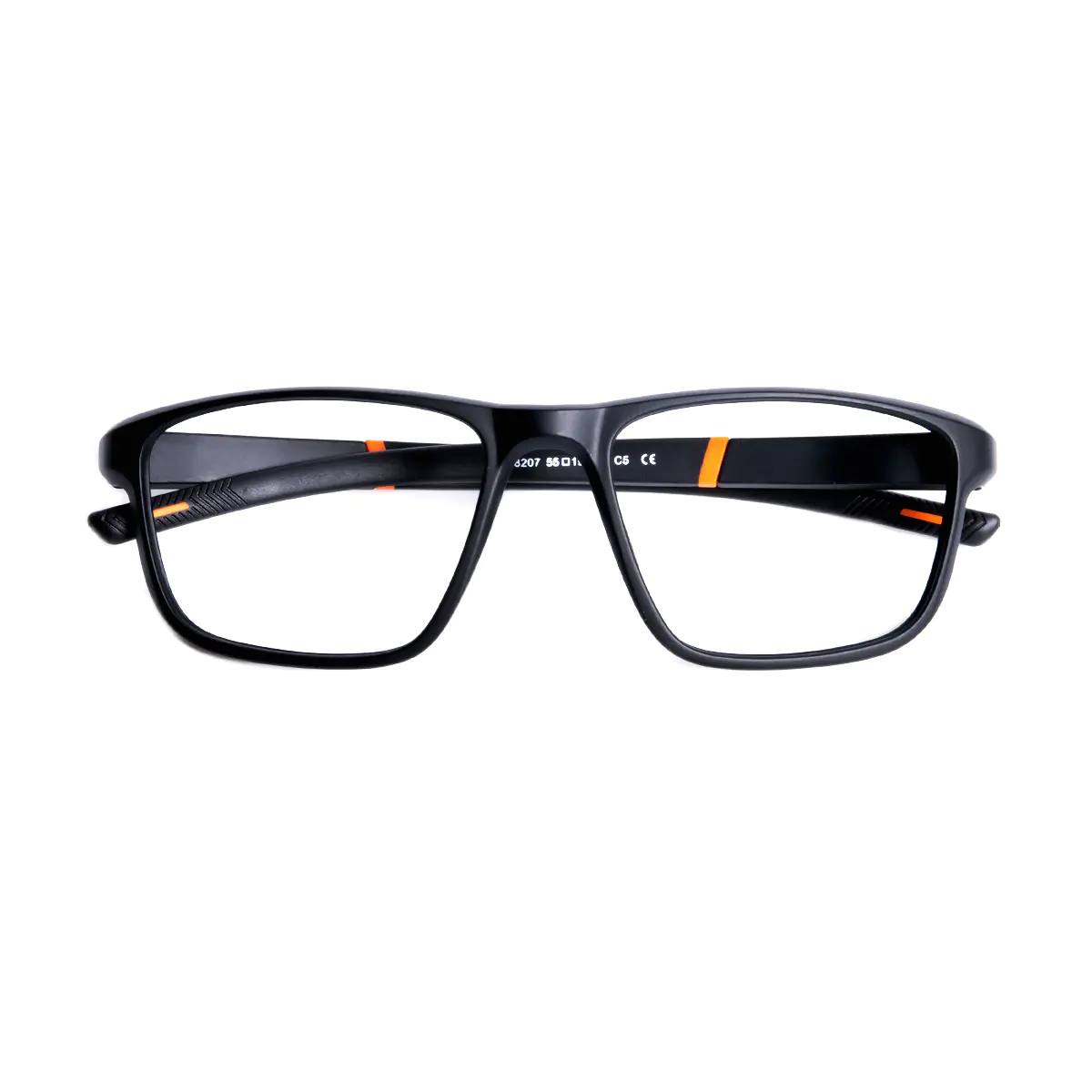 Rectangle Black/Orange Eyeglasses