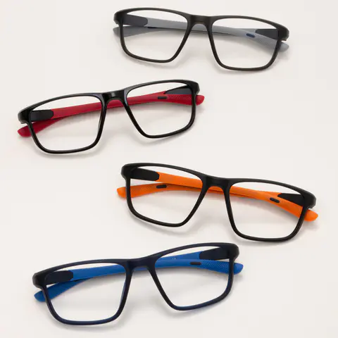 Rectangle Black/Red Eyeglasses