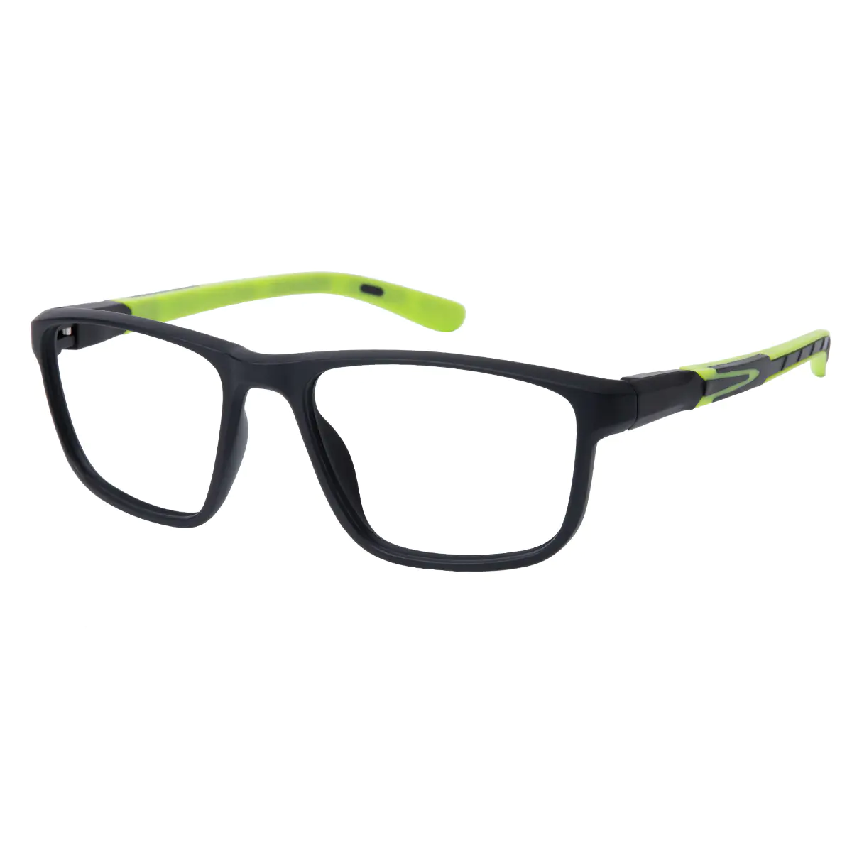 Rectangle Black/Green Eyeglasses