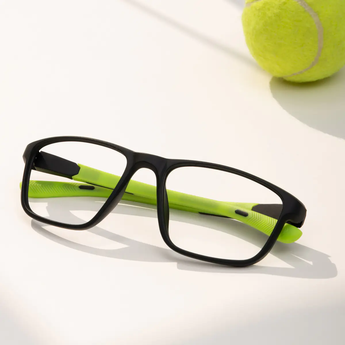 Rectangle Black/Green Eyeglasses