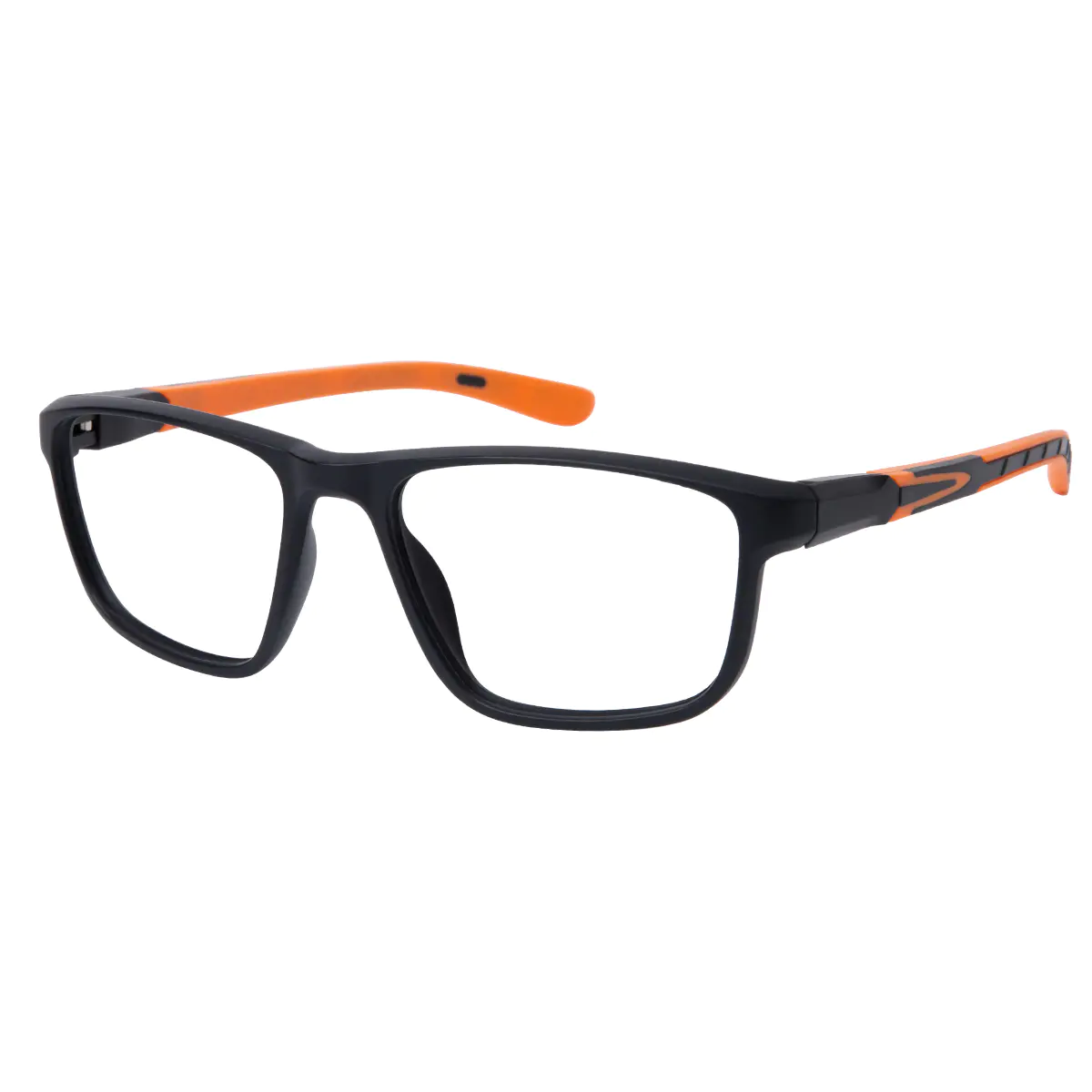 Rectangle Black/Orange Eyeglasses