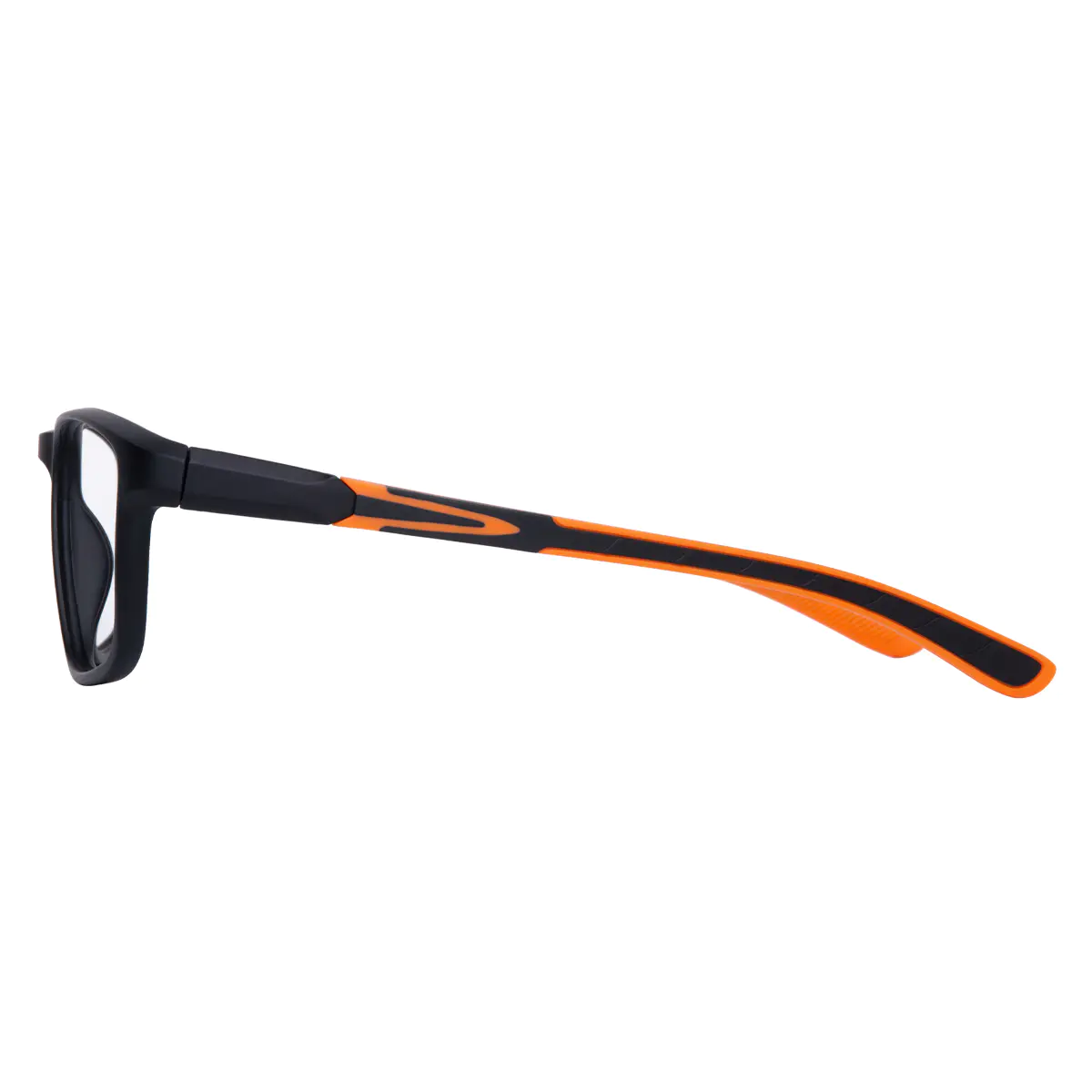 Rectangle Black/Orange Eyeglasses