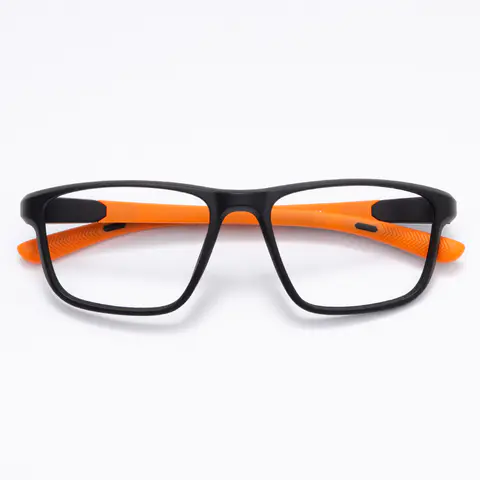 Rectangle Black/Orange Eyeglasses