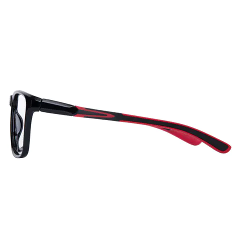 Square Black/Red Eyeglasses
