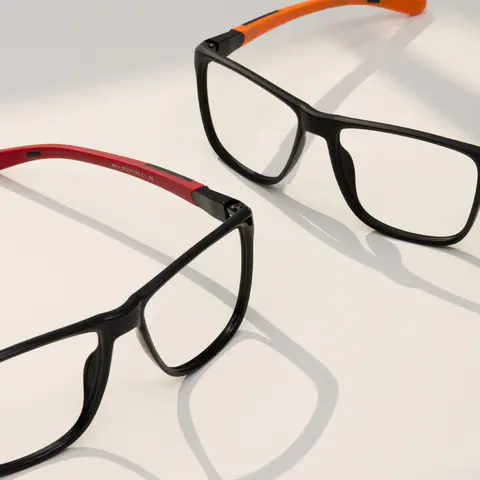 Square Black/Red Eyeglasses
