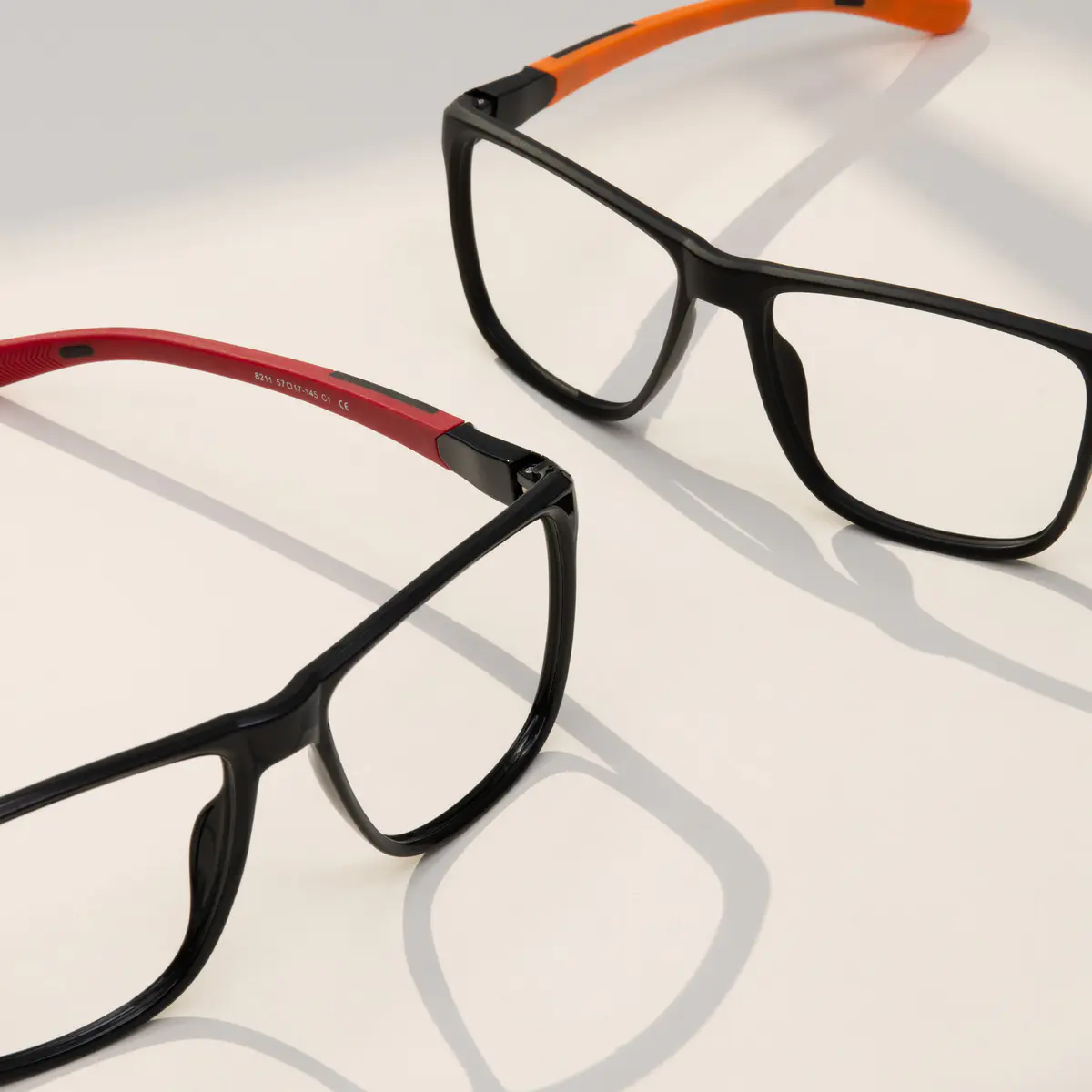 Square Black/Red Eyeglasses
