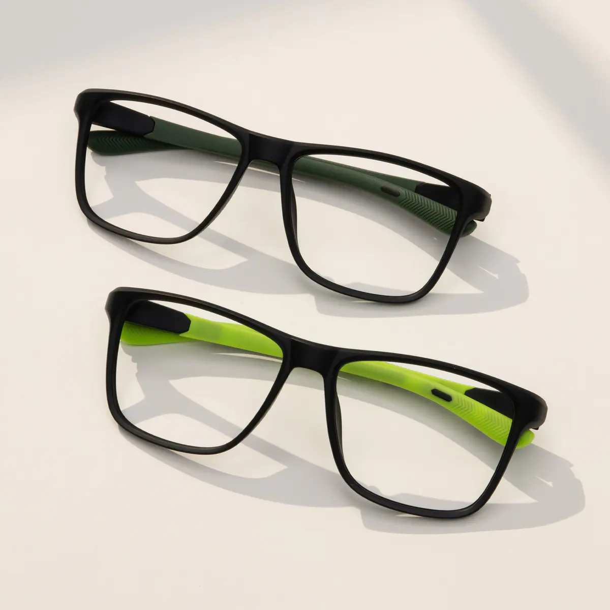 Square Dark Green Eyeglasses
