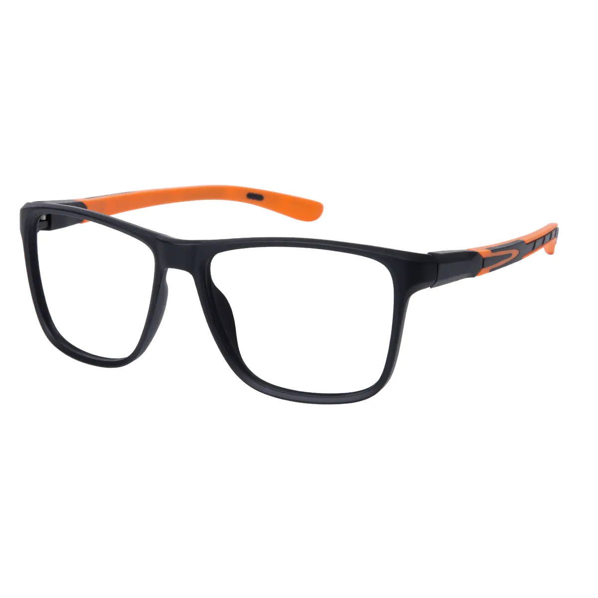 Square Black/Orange Eyeglasses
