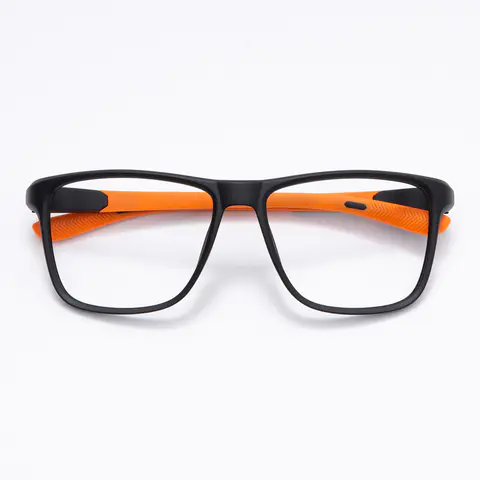 Square Black/Orange Eyeglasses