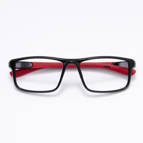 Rectangle Black/Red Eyeglasses