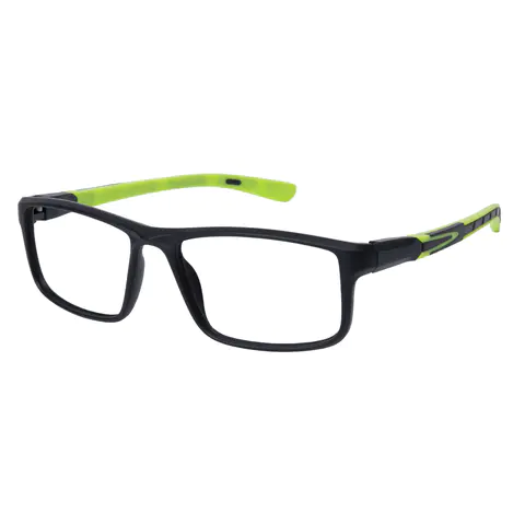 Rectangle Black/Green Eyeglasses