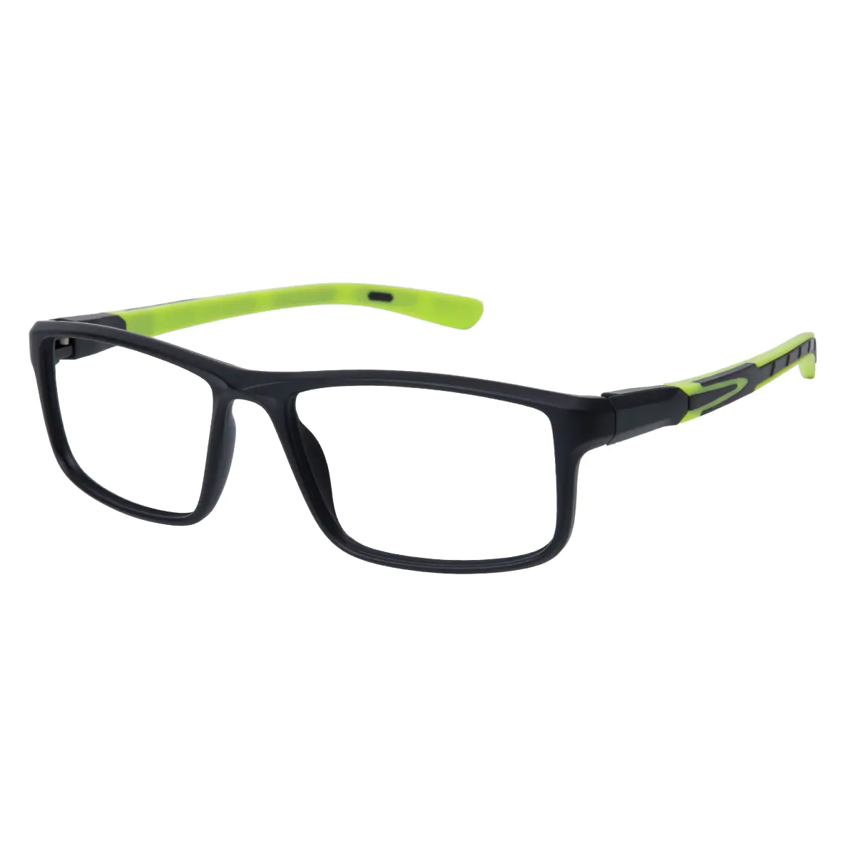 Rectangle Black/Green Eyeglasses